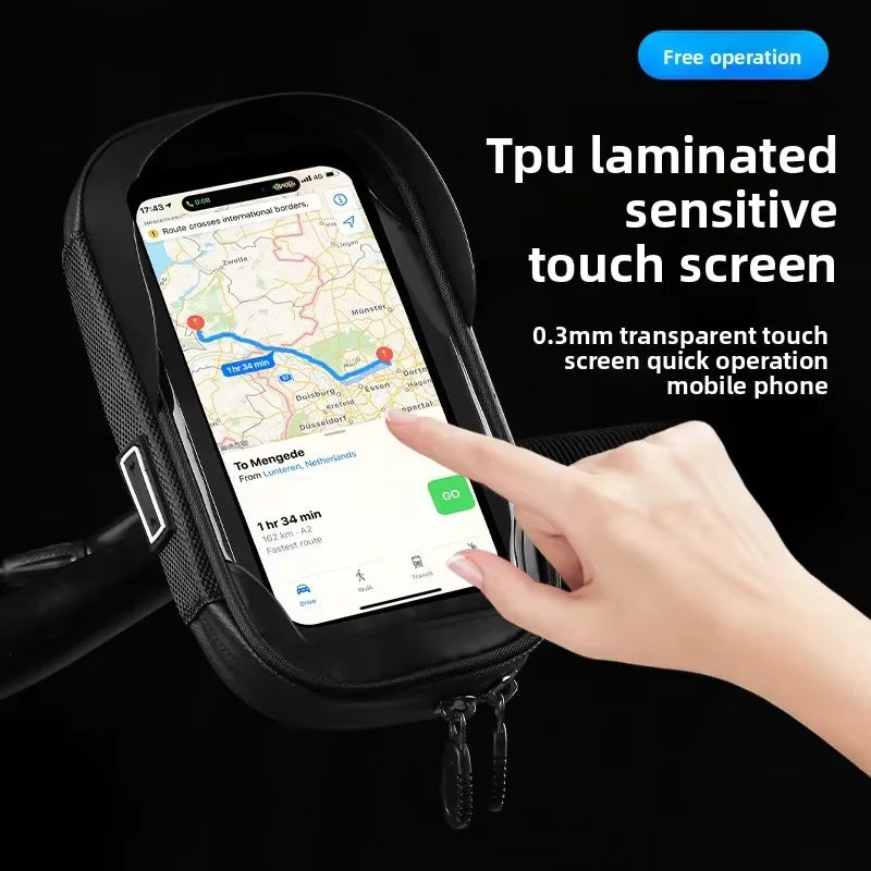 Techancy Suporte Para Telemóvel De Bicicleta Com Função Impermeável Preto+Vermelho Ti2260, Montagem Universal Multi Guiador,