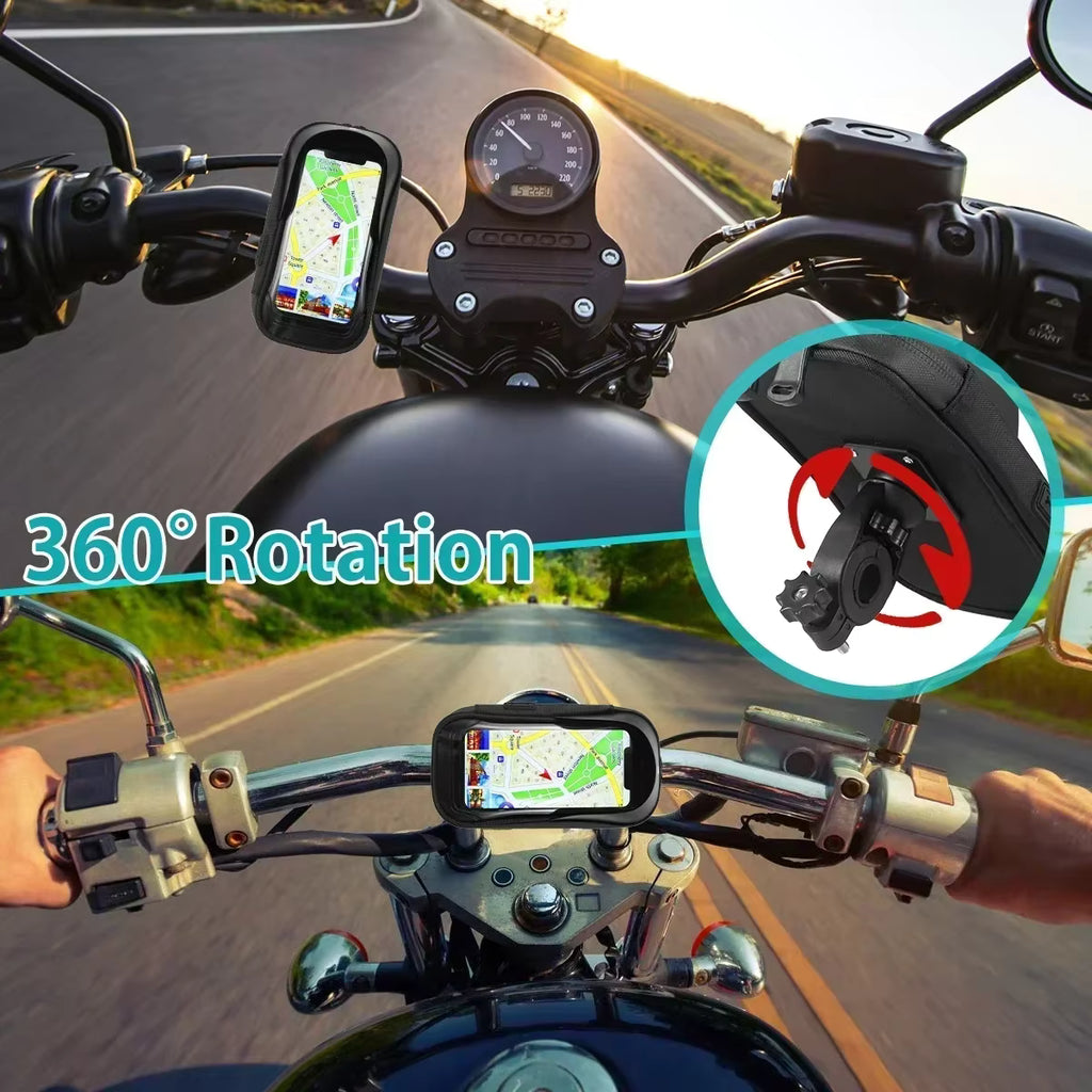 Techancy Suporte Para Telemóvel De Bicicleta Com Função Impermeável Preto+Vermelho Ti2260, Montagem Universal Multi Guiador,