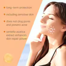 Refreshing Sunscreen Moisturizing Breathable Facial Ultra Long Extreme Anti-UVA Protection, Invisible Fluid, For All Skin Types, Resistant to Water, Sand and Sweat
