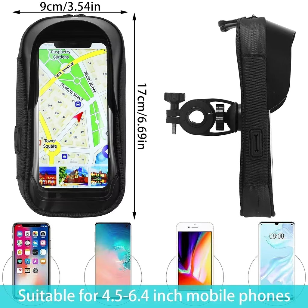 Techancy Suporte Para Telemóvel De Bicicleta Com Função Impermeável Preto+Vermelho Ti2260, Montagem Universal Multi Guiador,