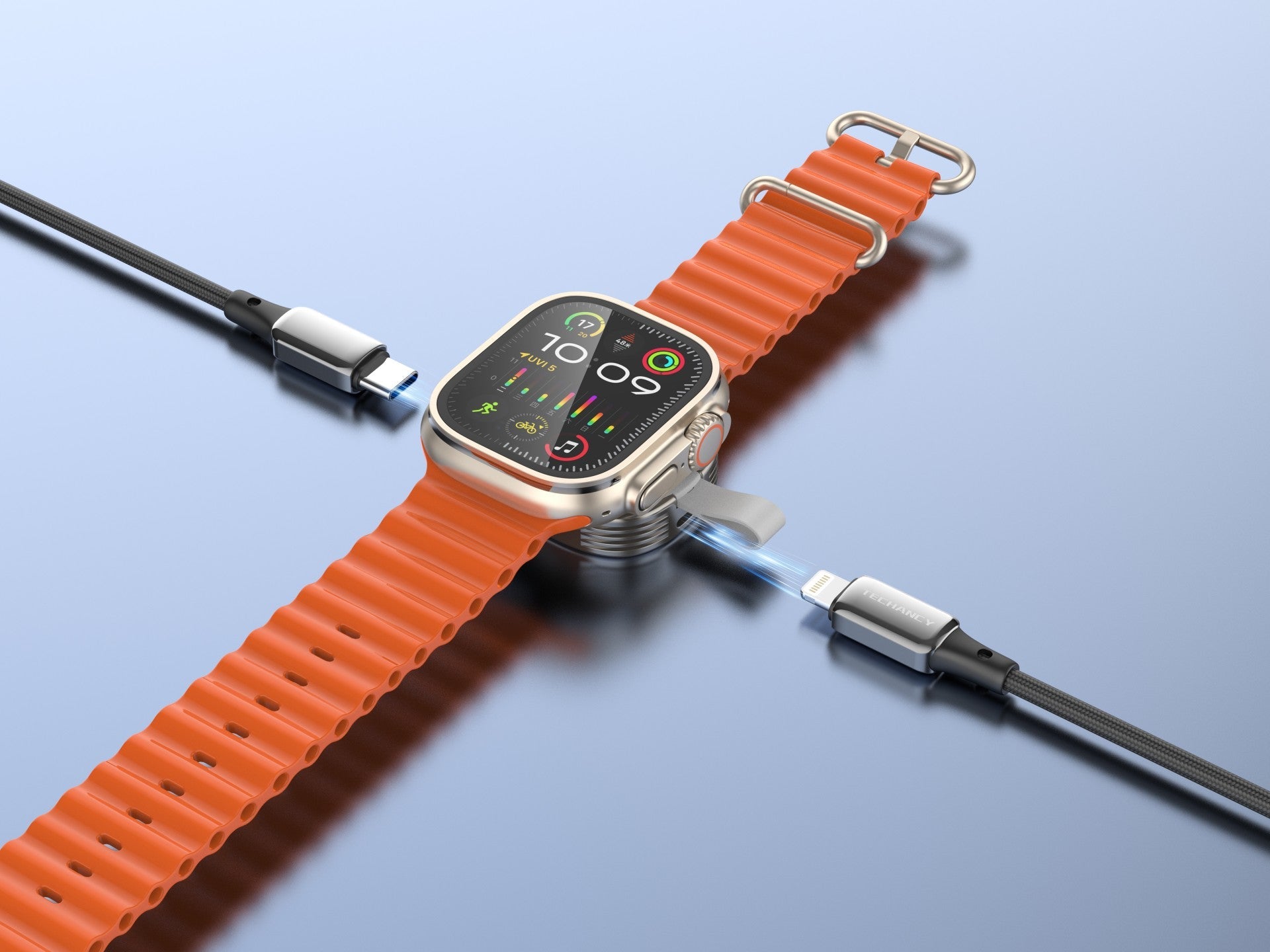 Techancy Carregador Wireless iWatch TF2800 2.5W, iman forte, USB-C/Lightning, compacto, compativel Apple Watch-2