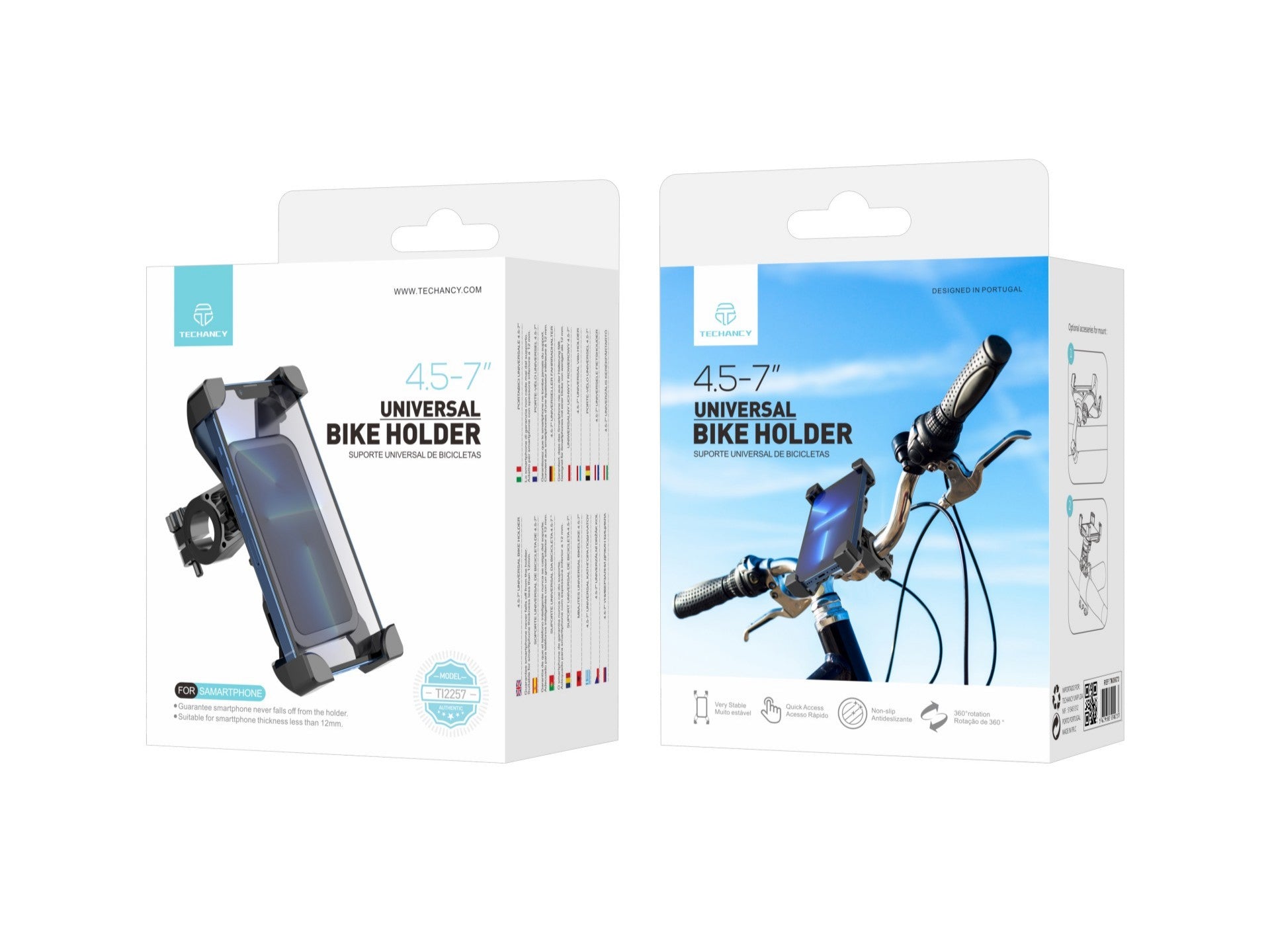 Techancy Suporte Para Telemóvel De Bicicleta Ti2256, 4,5-7 Polegadas, Firme E Fiável, Essencial Para Ciclismo-2