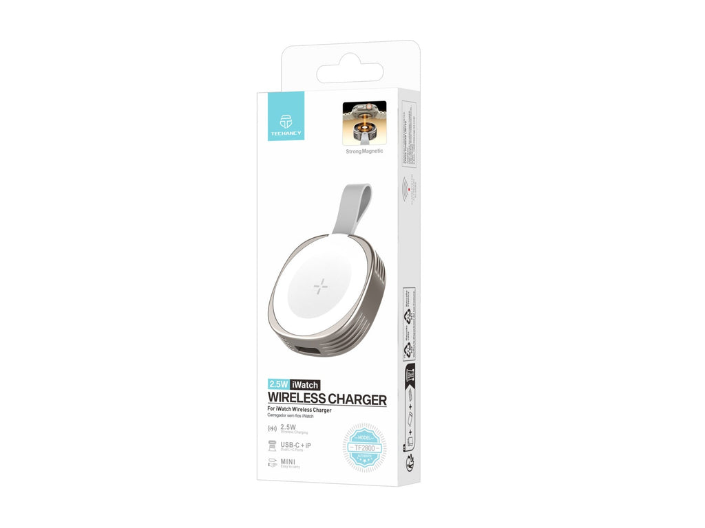Techancy Carregador Wireless iWatch TF2800 2.5W, iman forte, USB-C/Lightning, compacto, compativel Apple Watch-3