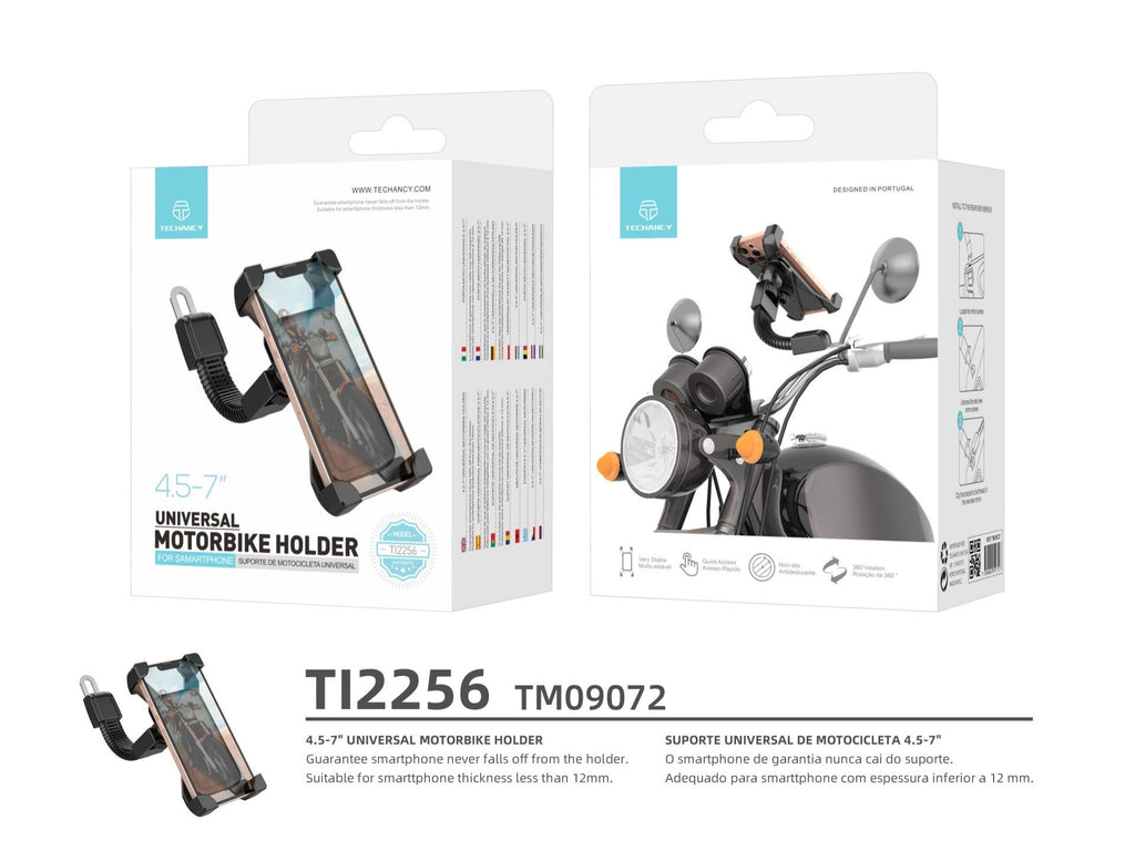Techancy Suporte Universal Para Telemóvel Para Mota Ti2256, 4,5-7 Polegadas, Firme E Fiável, Essencial Para A Condução-2