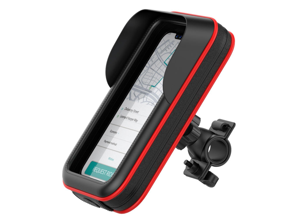 Techancy Suporte Para Telemóvel De Bicicleta Com Função Impermeável Preto+Vermelho Ti2260, Montagem Universal Multi Guiador,-0