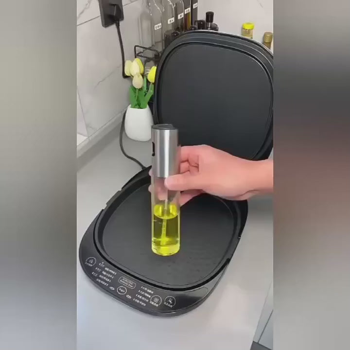 Stainless Steel Grill Kitchen Cooking Oil Spray Bottle With Scale, Oil sprayer