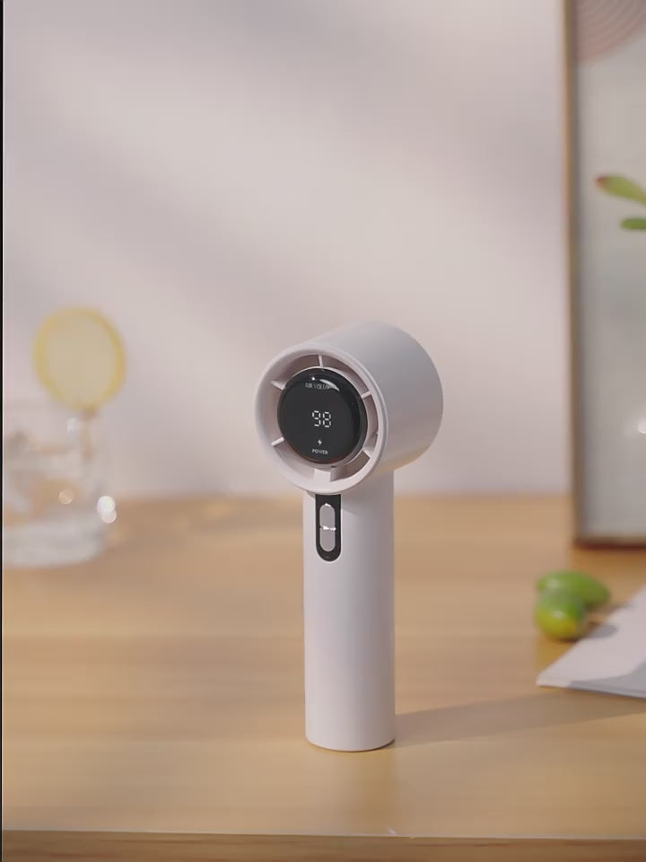 Portable Handheld Mini Fan, Powerful Turbo Cooling Fan, Speeds Adjustable Folding Rechargeable Pocket Fan, 3000mAh Battery, Type-C USB Quick Charge